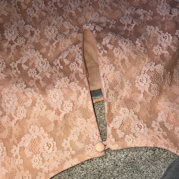 Elegant Lace Layered Peach Top - Picture 14 of 15